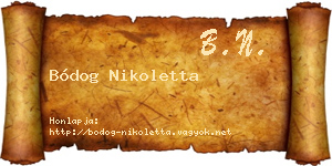 Bódog Nikoletta névjegykártya