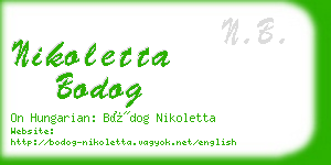 nikoletta bodog business card
