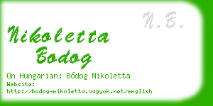 nikoletta bodog business card